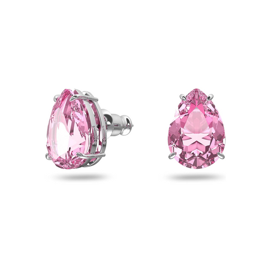 Gema stud earrings, Pink, Rhodium plated