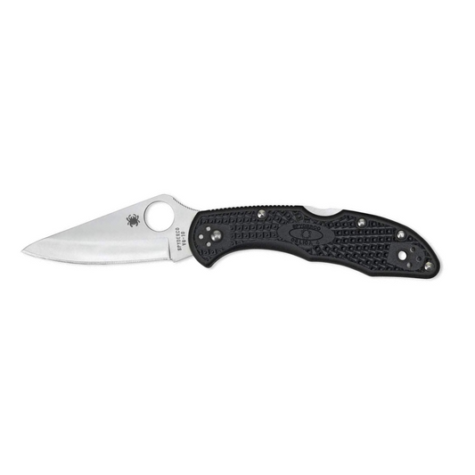 Spyderco Delica 4 Lightweights Knife with 2.90" Black Handle - Stainless Steel Blade and High-Strength FRN Handle C11PSBBK