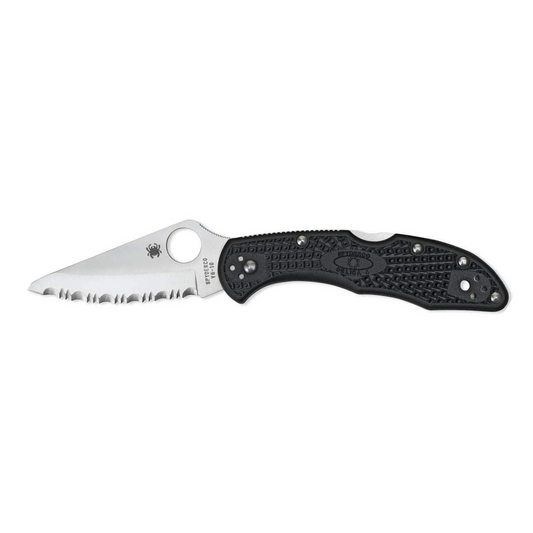 Spyderco Delica 4 Knife Tactical Black with Stainless Steel Blade FRN Folder with 2.90" C11PSBBK