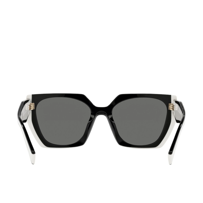 Prada Rectangle Sunglasses with Logo PR 15WS Black/Chalky White