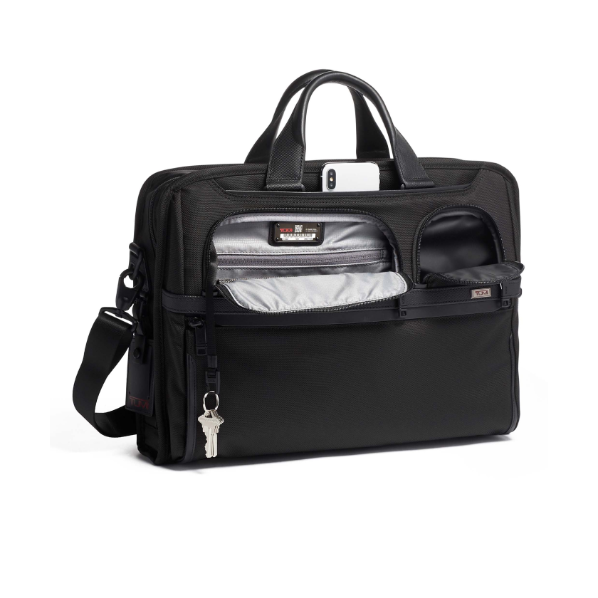 TUMI Alpha 3 Compact Laptop Briefcase 17" Black