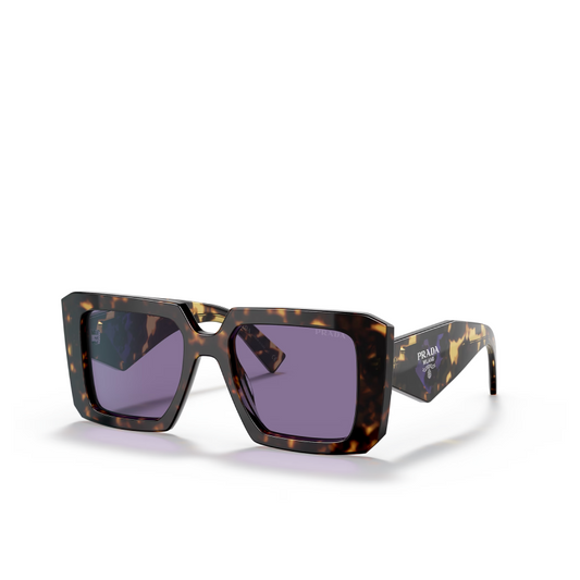 Prada Square Sunglasses with Logo PR 23YS Tortoise/Violet Mirror